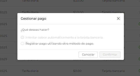 opción desactivada